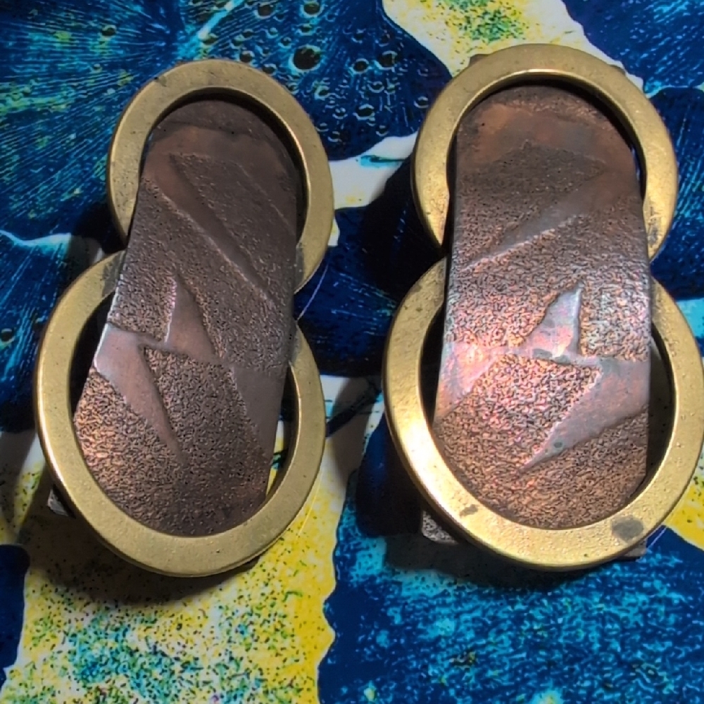 Source Unknown Gold and Copper Earrings